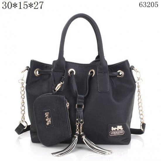 Coach Fashion Signature Medium Black Satchels BTS Coach Fashion Signature Medium Black Satchels BTS